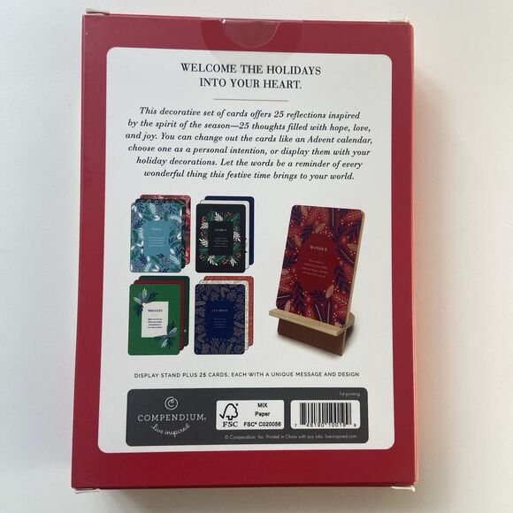 Compendium Holiday Spirit 25 Inspiring Reflections And Display Stand Xmas Cards - Picture 2 of 7